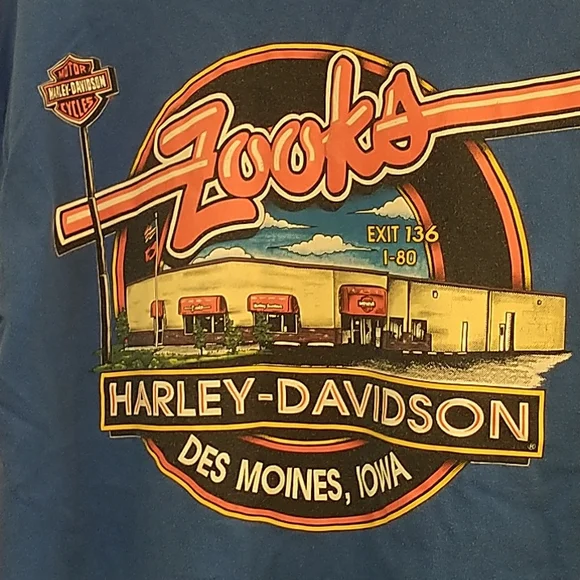 Vintage Harley Davidson t shirt size M single stich blue - Picture 2 of 7